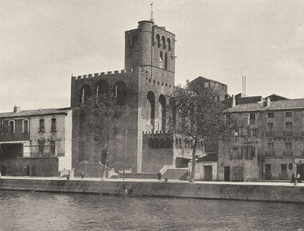 HÉRAULT. Cathédrale d'Agde 1902 old antique vintage print picture